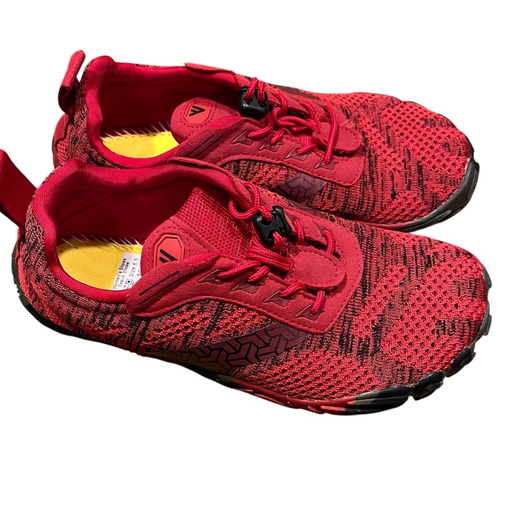 Vibram Women’s Red Black Trail Running Minimal Shoes Size US 6.5  37 - Picture 4 of 9